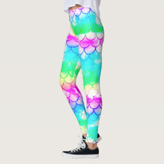 A beautiful spectrum of mermaid colours leggings