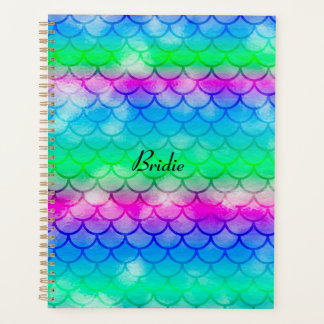 A beautiful spectrum of mermaid colours  notebook planner