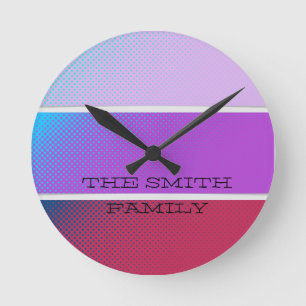 A beautiful spectrum of purple colors  round clock
