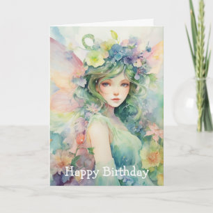 A Beautiful Spring Fairy Birthday Card