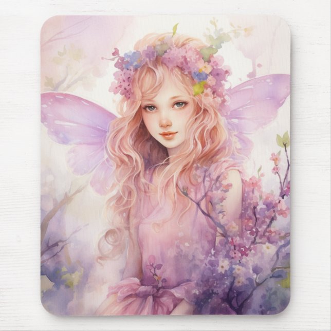 A Beautiful Spring Fairy Mouse Pad (Front)