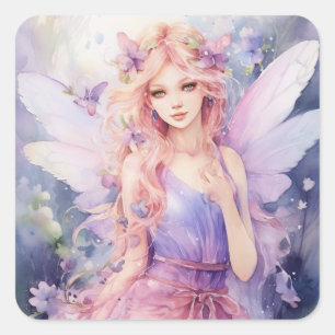A Beautiful Spring Fairy Square Sticker