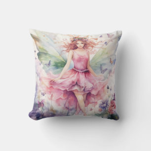 A Beautiful Spring Fairy Throw Pillow