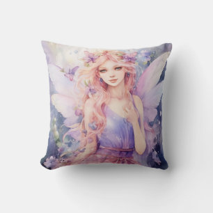 A Beautiful Spring Fairy Throw Pillow