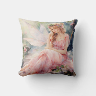 A Beautiful Spring Fairy Throw Pillow