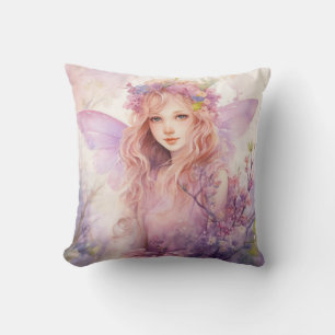 A Beautiful Spring Fairy Throw Pillow