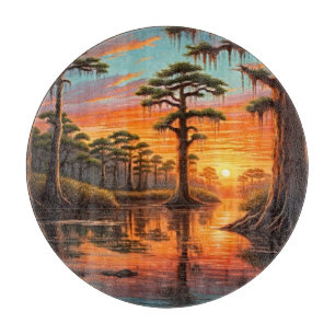 A beautiful sunset down on the Bayou Cutting Board