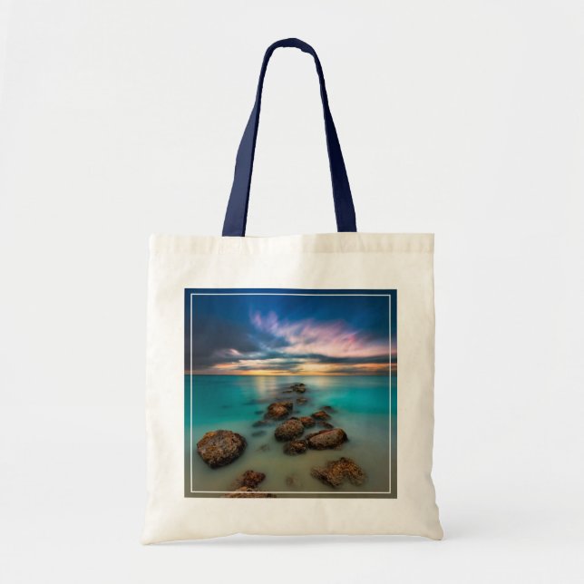 A Beautiful Sunset Over Grace Bay | Turks & Caicos Tote Bag (Front)