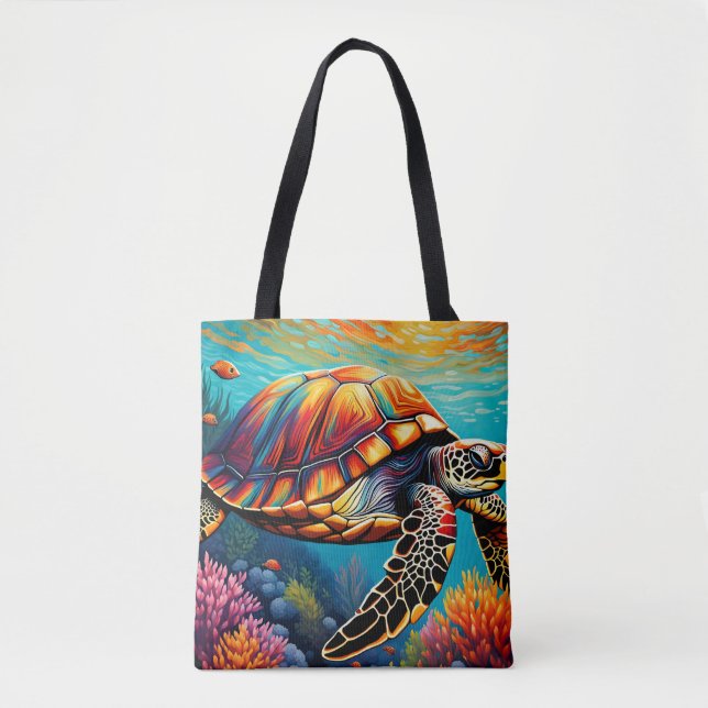A beautiful turtle tote bag (Front)