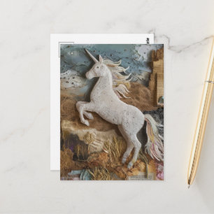 A Beautiful Unicorn mixed media Postcard