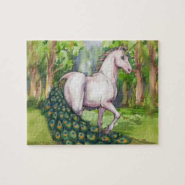A Beautiful Unicorn Peacock Jigsaw Puzzle (Horizontal)