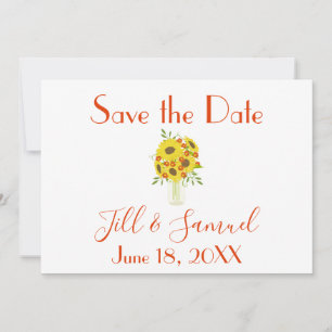 A beautiful vase of Sunflowers Save The Date