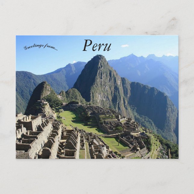 A Beautiful View of Machu Picchu Peru Postcard (Front)