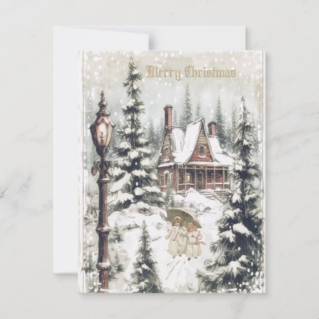 A beautiful Vintage Christmas Card Design (Front)