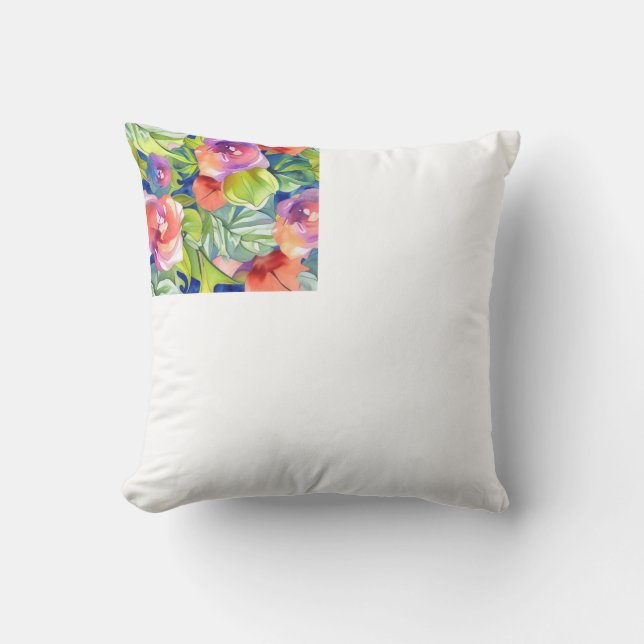 A Beautiful Watercolor Design Throw Pillow (Front)