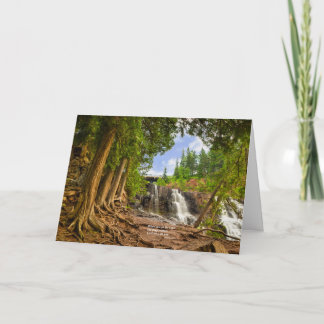 A beautiful waterfall greeting card with scripture