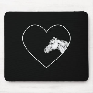 A Beautiful White Horse For Riding Girls Heart Of  Mouse Pad