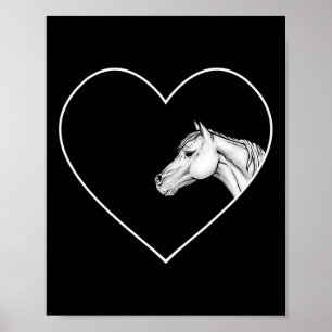 A Beautiful White Horse For Riding Girls Heart Of Poster