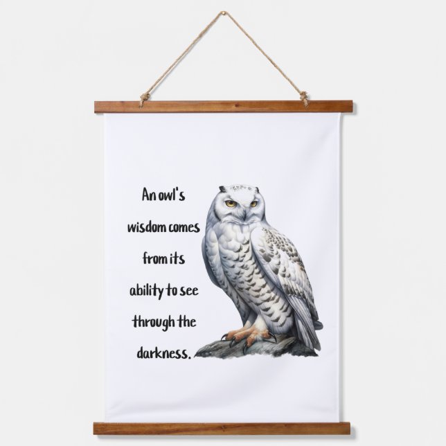 A beautiful white wise Owl Hanging Tapestry (Front)