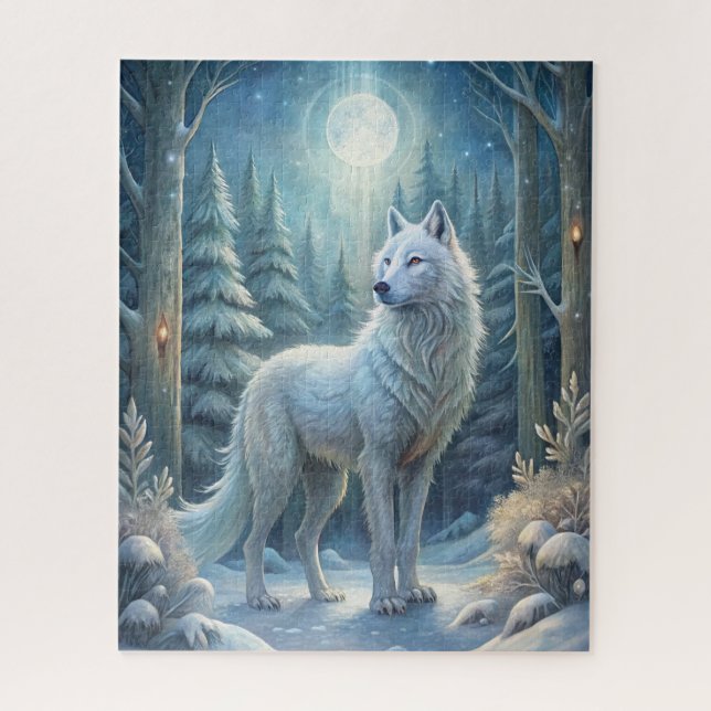 A Beautiful White Wolf Jigsaw Puzzle (Vertical)