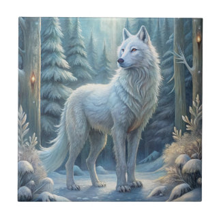 A Beautiful White Wolf Tile
