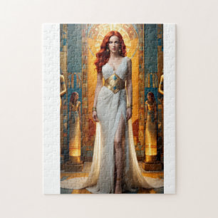 A beautiful woman in an ancient Egyptian setting Jigsaw Puzzle