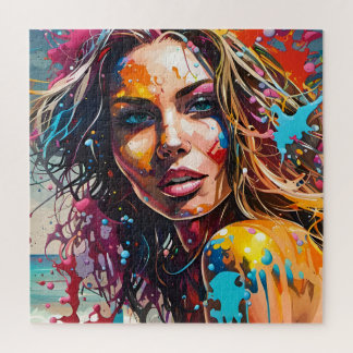 A beautiful woman on the beach jigsaw puzzle