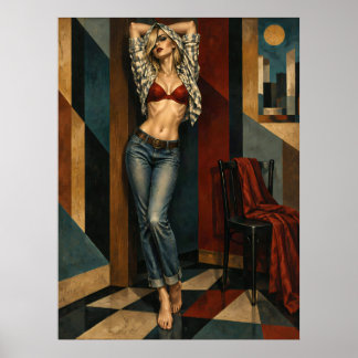 A Beauty In Blue Jeans Poster