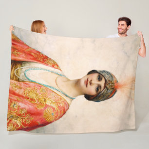 A Beauty In Eastern Costume by William Wontner Fleece Blanket