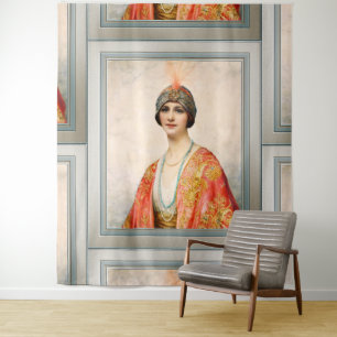 A Beauty In Eastern Costume by William Wontner Tapestry