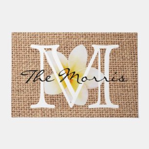A beauty of nature summer design floral on burlap doormat