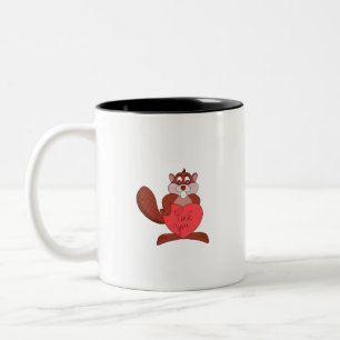 A Beaver in Love Two-Tone Coffee Mug