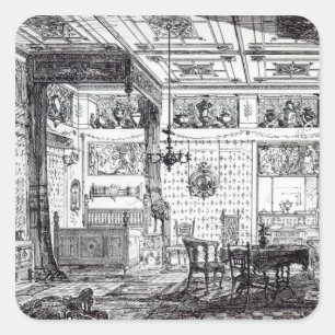 A Bed Room Square Sticker