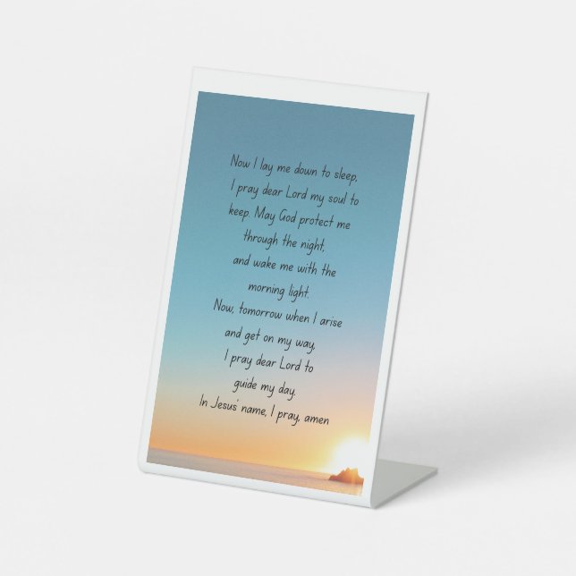 A bedtime prayer. pedestal sign (Front)