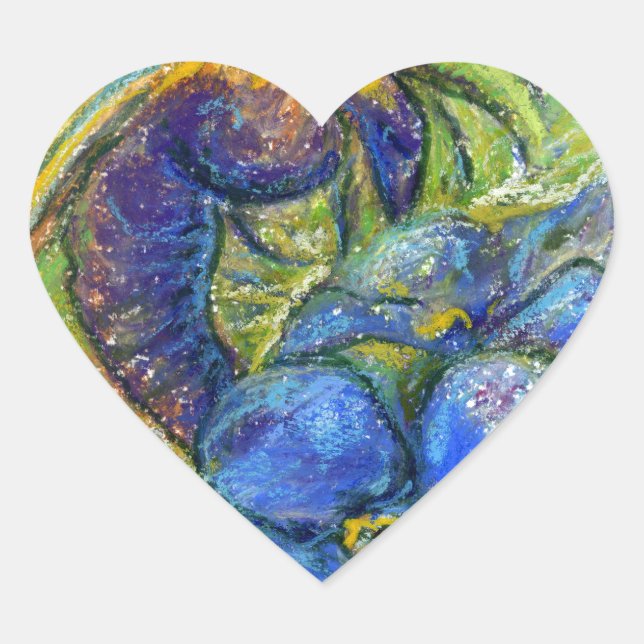 A Bee & Forget-me-not Flowers Heart Sticker (Front)