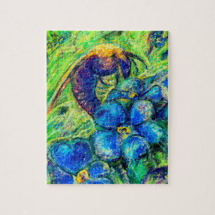 A Bee & Forget-me-not Flowers Jigsaw Puzzle