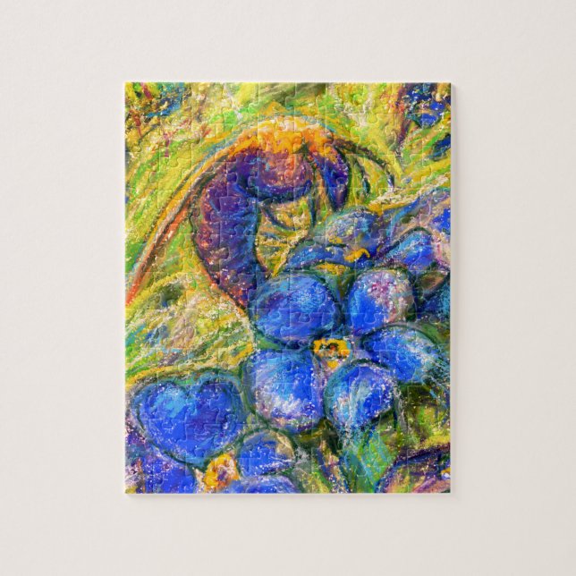 A Bee & Forget-me-not Flowers Jigsaw Puzzle (Vertical)
