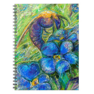 A Bee & Forget-me-not Flowers Notebook