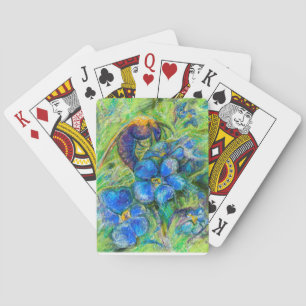 A Bee & Forget-me-not Flowers Playing Cards