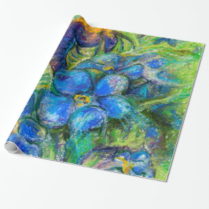 A Bee & Forget-me-not Flowers Wrapping Paper