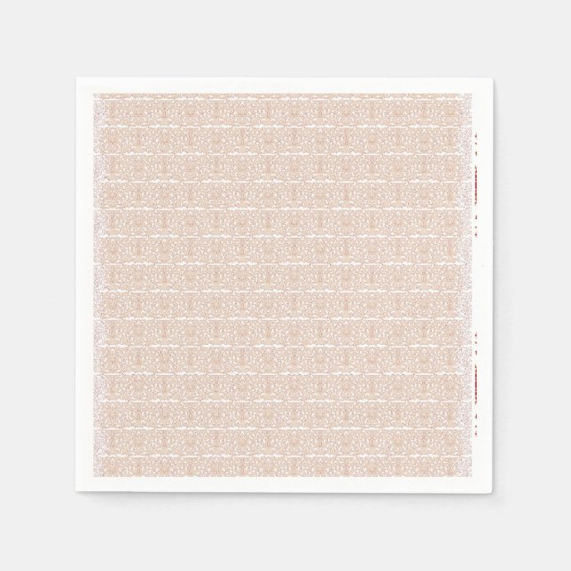 a beige and white chequered pattern on a white bac napkin (Front)