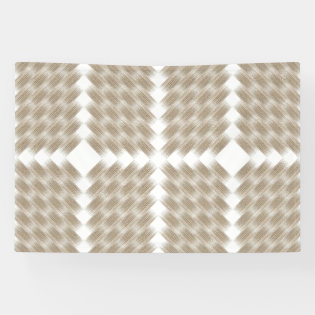 a beige and white chequered pattern on a white banner (Horizontal)