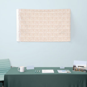 a beige and white wallpaper with a pattern banner