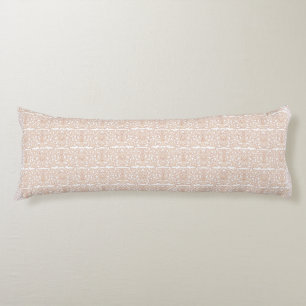 a beige and white wallpaper with a pattern body pillow