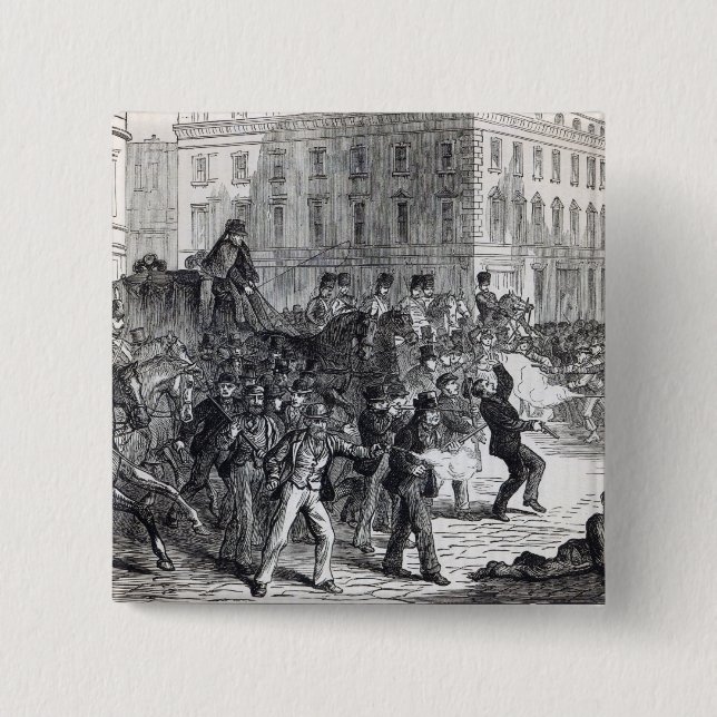 A Belfast Riot 2 Inch Square Button (Front)