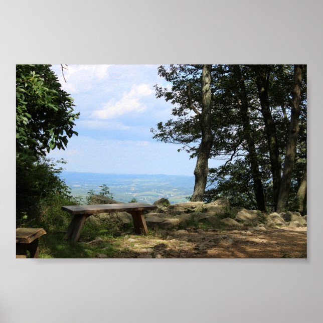 A Bench with a View of Hawk Mountain Poster (Front)