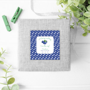A Berry Sweet Baby Boy Shower Blueberry  Square Sticker
