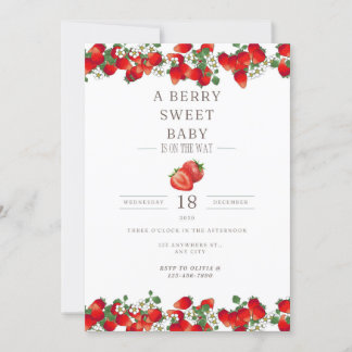 A Berry Sweet Baby is on the Way, Baby Shower Invi Invitation