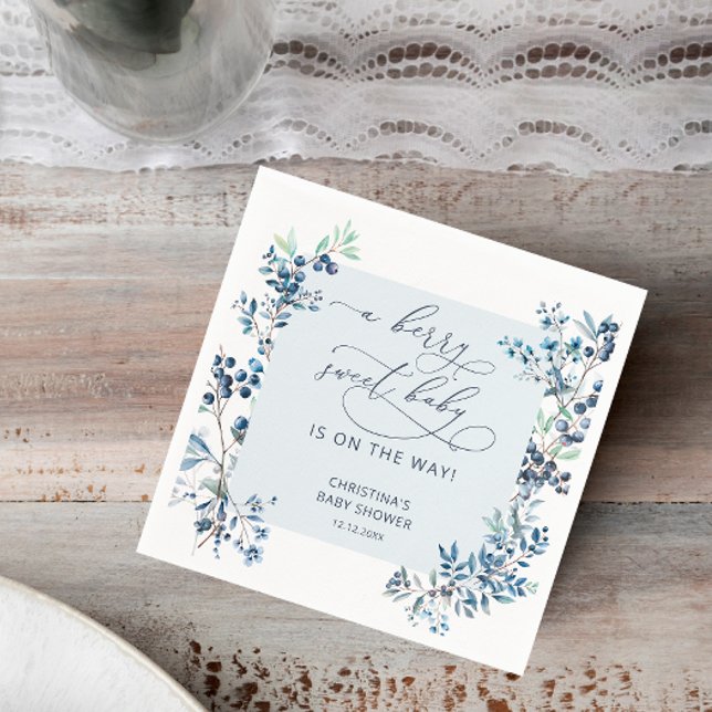 A Berry Sweet Baby Is On the Way Baby Shower Napkin (Creator Uploaded)