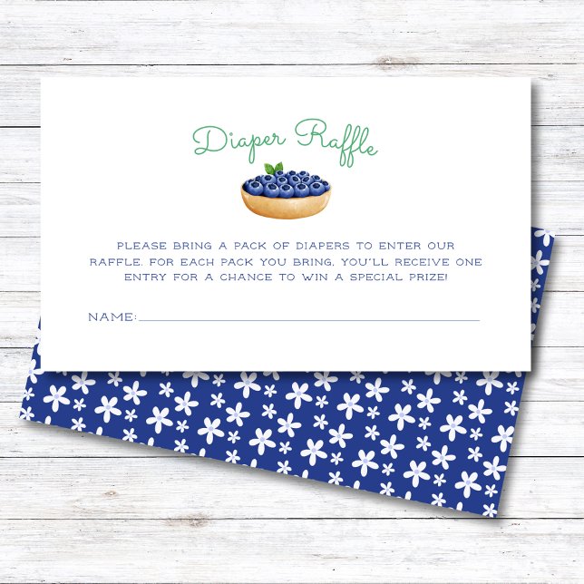 A Berry Sweet Baby Shower Blueberry Diaper Raffle Enclosure Card (Creator Uploaded)